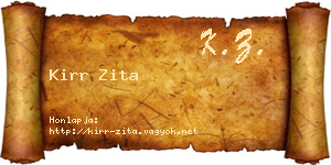 Kirr Zita névjegykártya